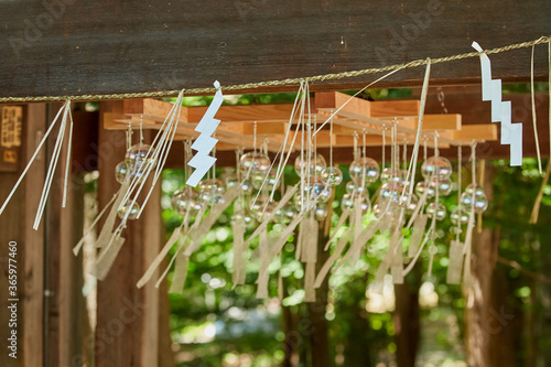 Shinto Shrine of Natsu-Mōde(夏詣) in summer, Hokkaido, Japan photo