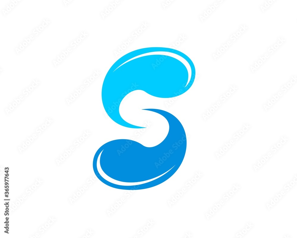 Double water drop with S letter initial Double water drop with S letter initial