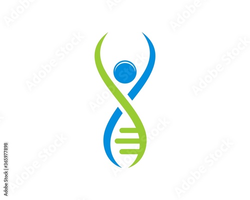 Happy people with healthy DNA helix