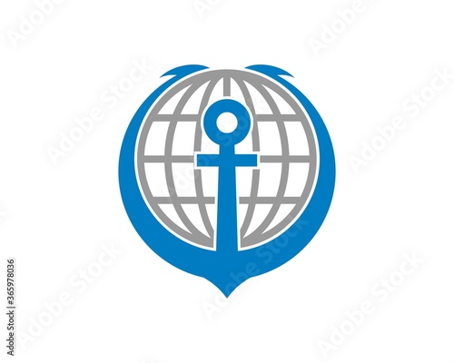 Globe with anchor logo