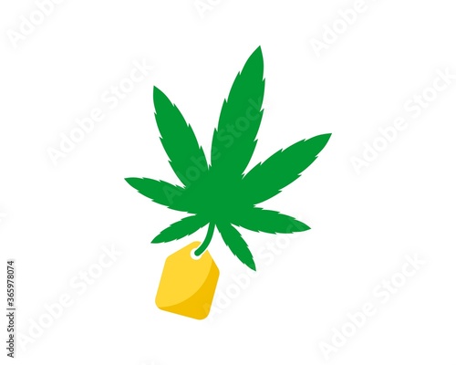 Cannabis with price tag logo