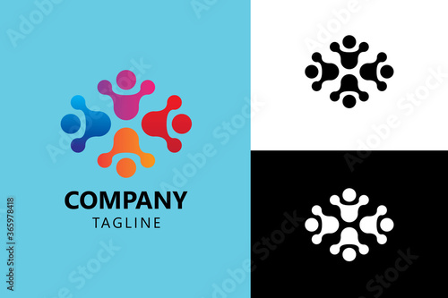 abstract community and technology logo design 