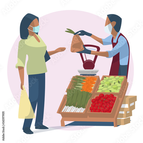 Jour de marché et port du masque
