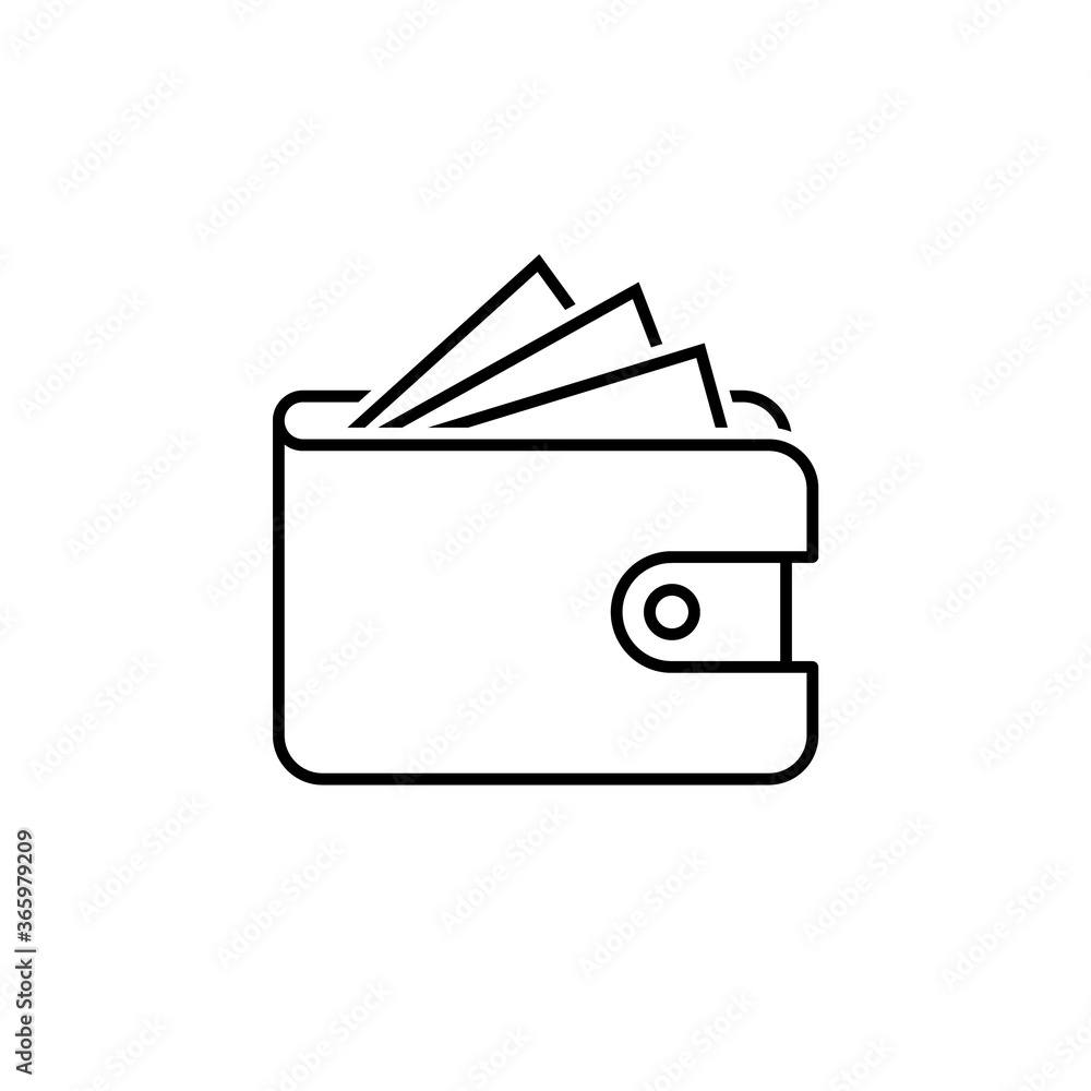 Wallet vector linear icon. Wallet vector linear icon.