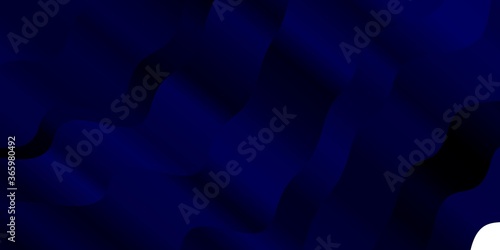 Dark BLUE vector template with curved lines. Bright illustration with gradient circular arcs. Pattern for commercials, ads.