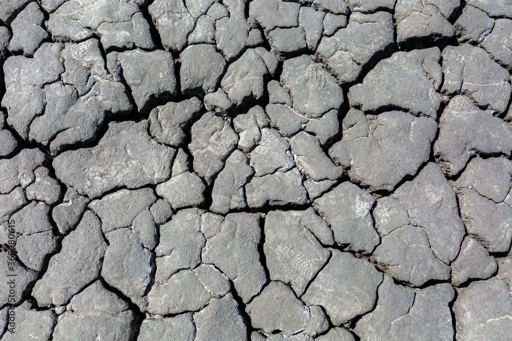 Drought, dried cracked earth. Cracks in clay. Water shortage problem