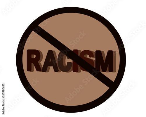 Stop racism concept. Sign symbol icon vector illustration.