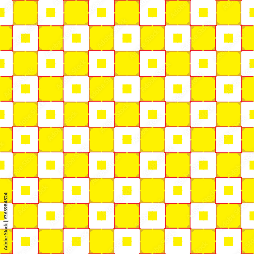 Vector seamless pattern texture background with geometric shapes, colored in yellow, red, white colors. Vector seamless pattern texture background with geometric shapes, colored in yellow, red, white colors.