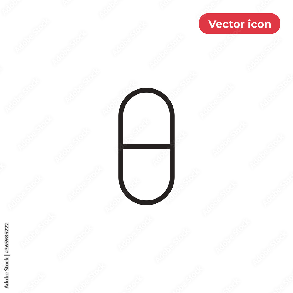 Capsule icon vector. Medical Pill sign Capsule icon vector. Medical Pill sign
