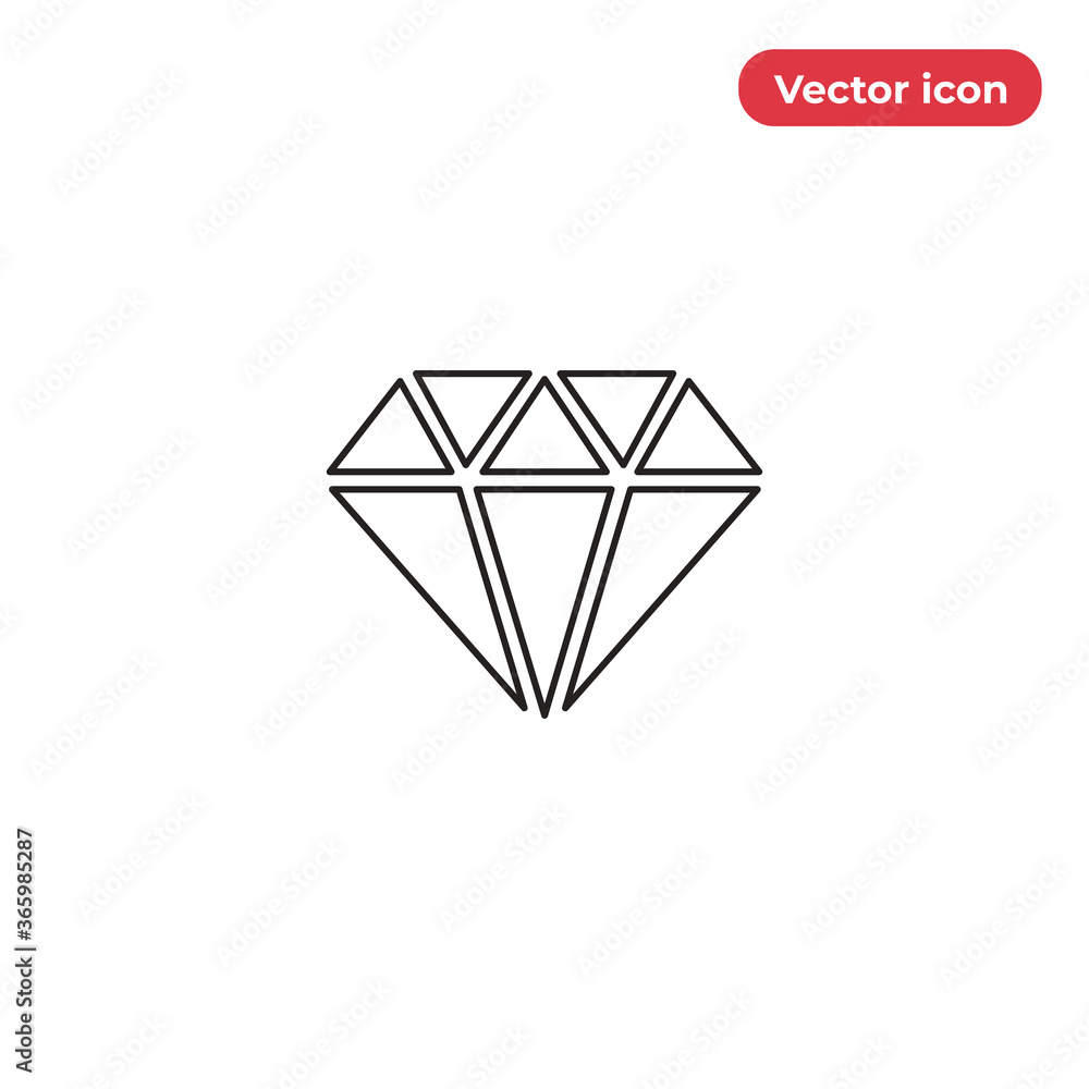 Diamond icon vector. Crystal sign Diamond icon vector. Crystal sign