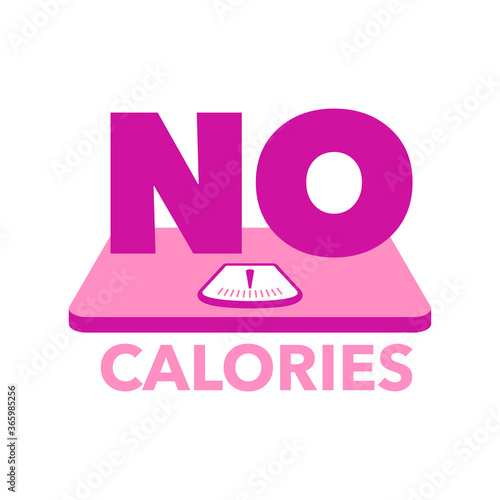 No calories sign - non kcal certificated quality stamp for low fat diet food products - isolated vector icon photo