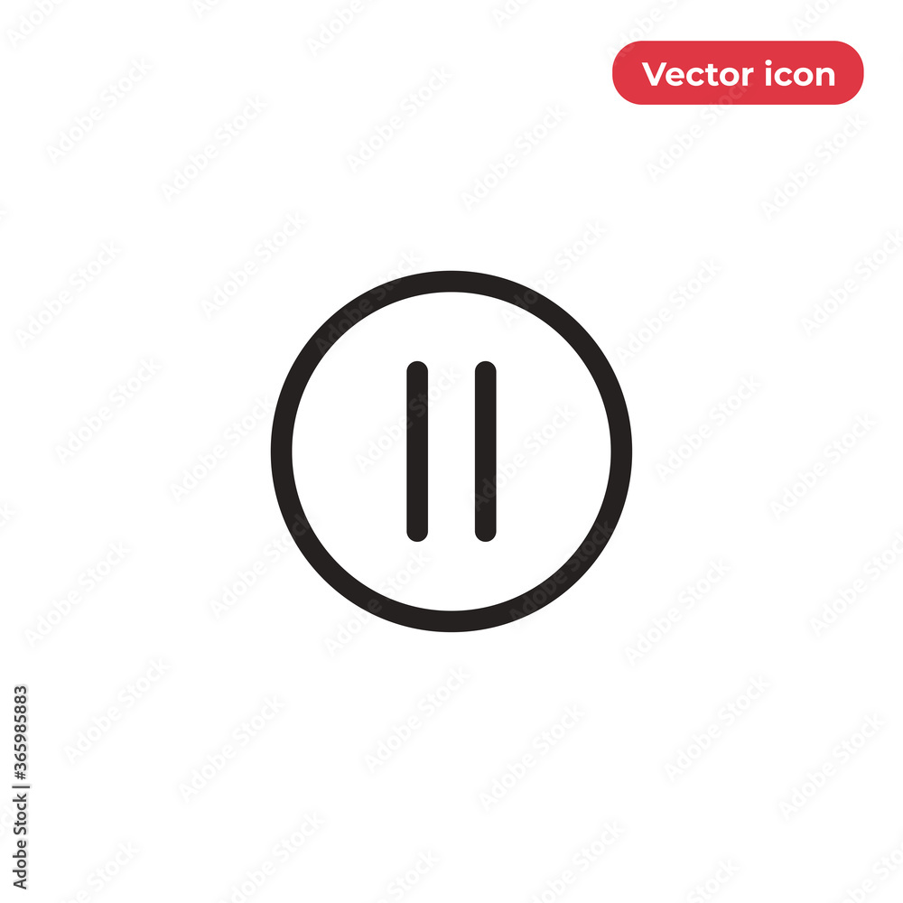 Pause icon vector. Stop sign Pause icon vector. Stop sign
