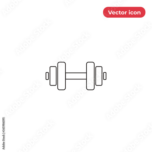 Dumbbell icon vector. Barbell sign