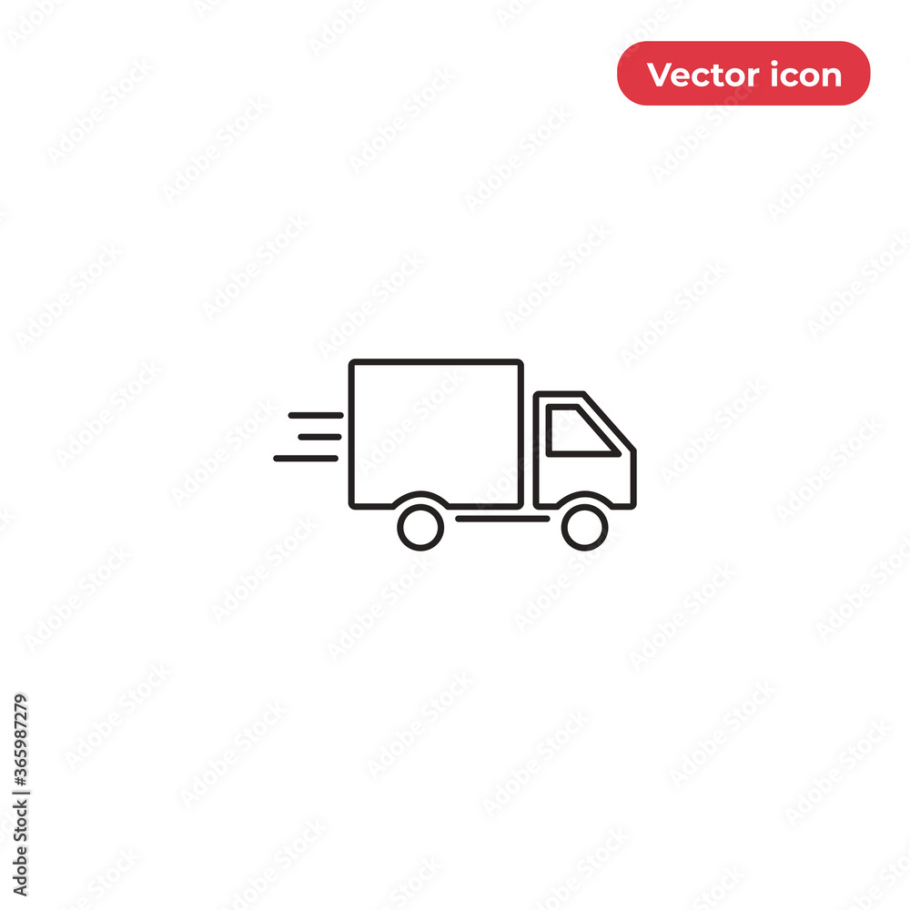 Delivery truck icon vector. Van sign