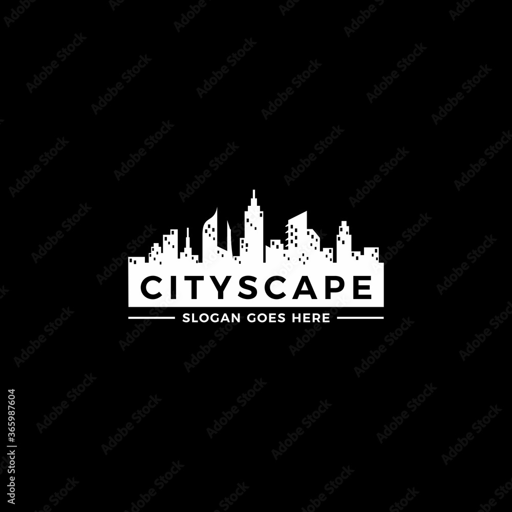Simple Skyline Cityscape Logo Design Vector Inspiration 