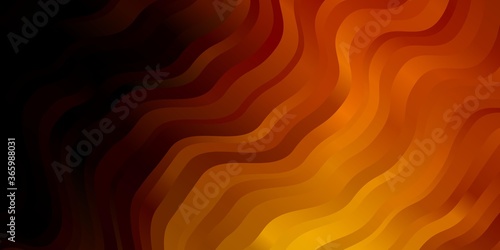 Dark Orange vector background with lines. Colorful illustration, which consists of curves. Best design for your posters, banners.