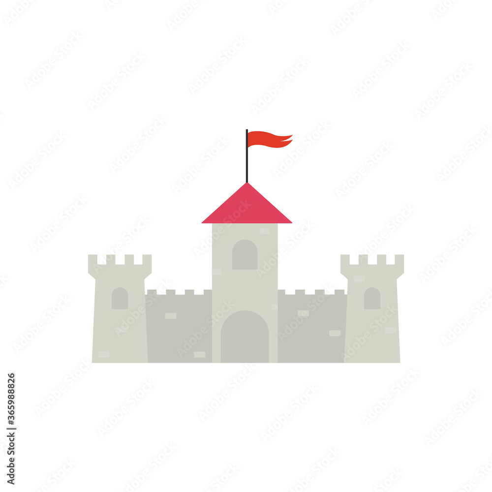 Flat castle, Palace icon, vector illustration isolated on white background Flat castle, Palace icon, vector illustration isolated on white background