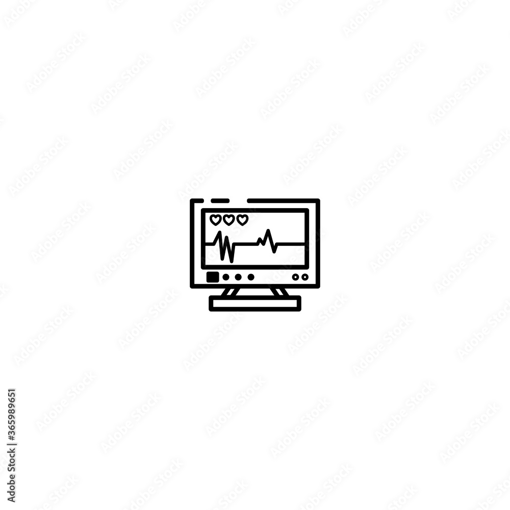 Elektrokardiogram icon. Vector illustration of ekg Elektrokardiogram icon. Vector illustration of ekg