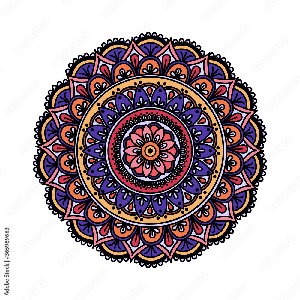 Flower Mandala. Vintage decorative elements. Oriental pattern,