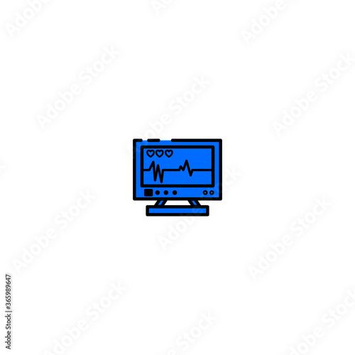 Elektrokardiogram icon. Vector illustration of ekg