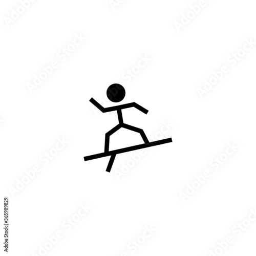 Surfing icon in black flat glyph, filled style isolated on white background