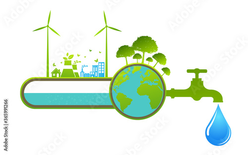 World Water Day Save Nature Concept Stock Vector