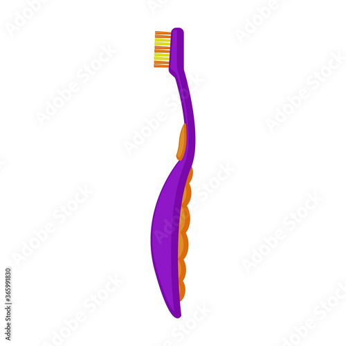 Toothbrush cartoon vector illustration of icon.Cartoon vector icon brush of tooth. Isolated illustration of toothbrush on white background.