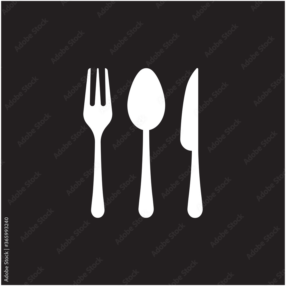 Fork, knife and spoon icon logo vector template.design for restaurant. Fork, knife and spoon icon logo vector template.design for restaurant.