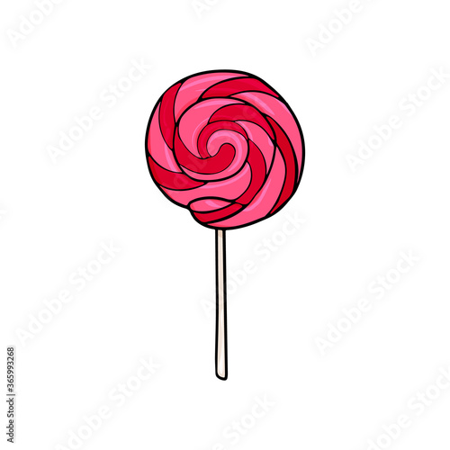 Vector lollipop. Striped red lollipop stock illustration