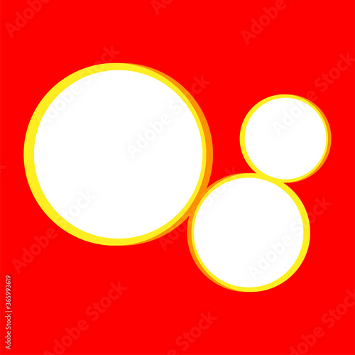 template banner square red and circle blank for background, red and circle frame empty for banner presentation, cover paper orange square for clip art, copy space text