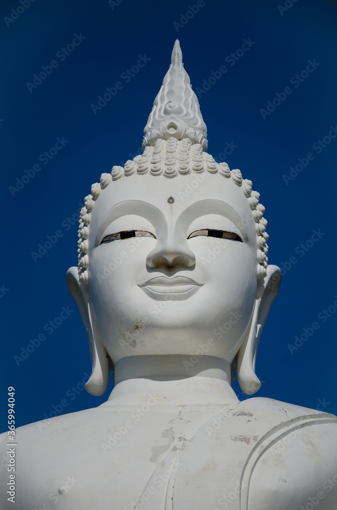 Big White Buddha Statue ia a Landmark at Southern of  Thailand.