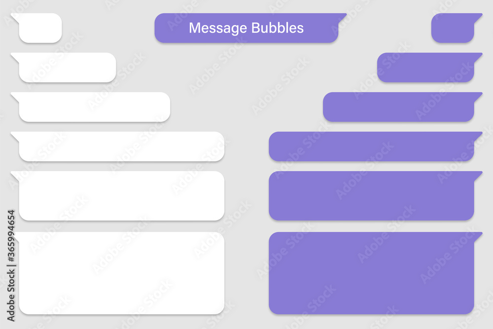 Blank vector message bubbles. Chat or messenger speech bubble. SMS text frame. Short message sending. Blank vector message bubbles. Chat or messenger speech bubble. SMS text frame. Short message sending.