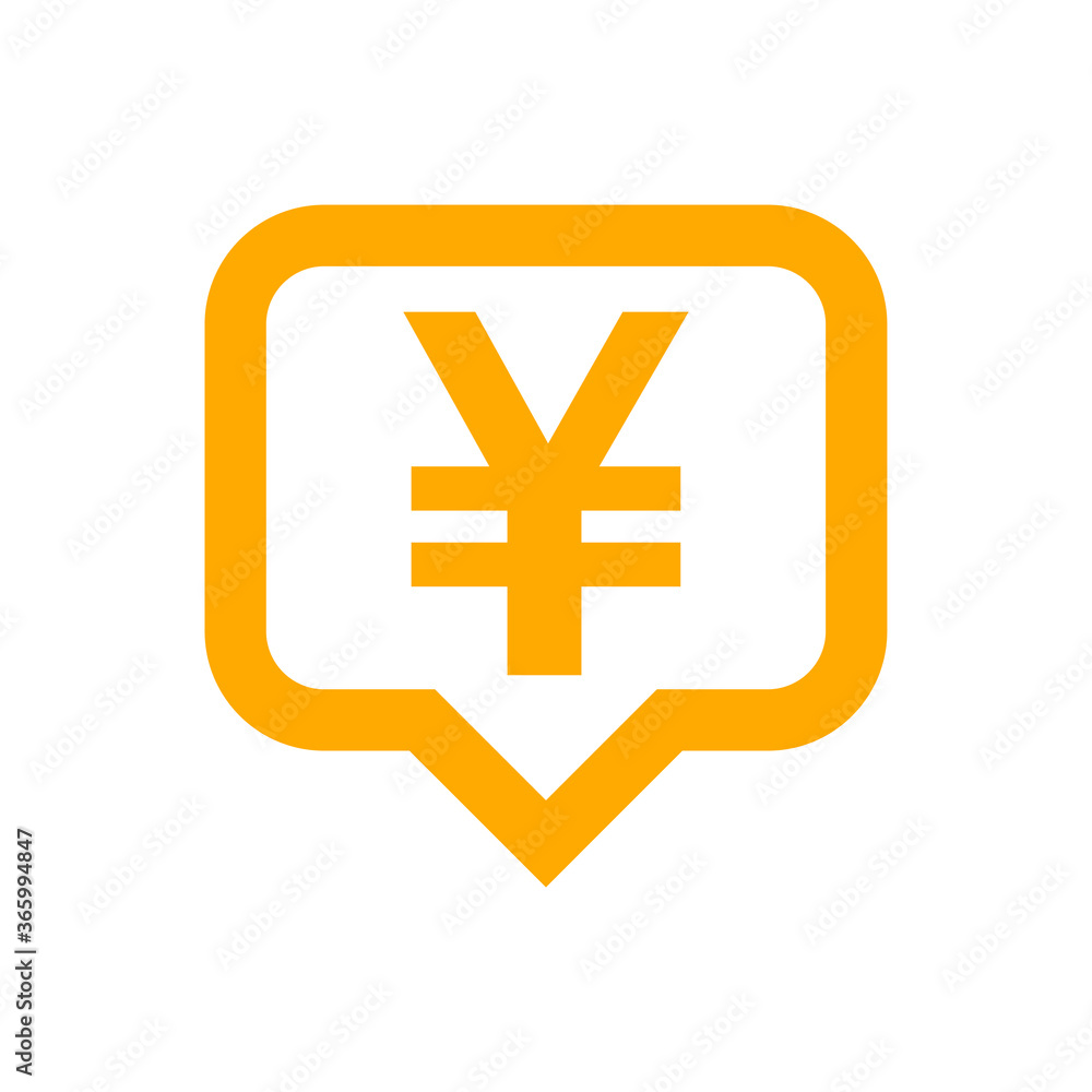 yen currency symbol in speech bubble square shape for icon, orange yen money for app symbol isolated on white, currency digital yen icon for financial concept yen currency symbol in speech bubble square shape for icon, orange yen money for app symbol isolated on white, currency digital yen icon for financial concept