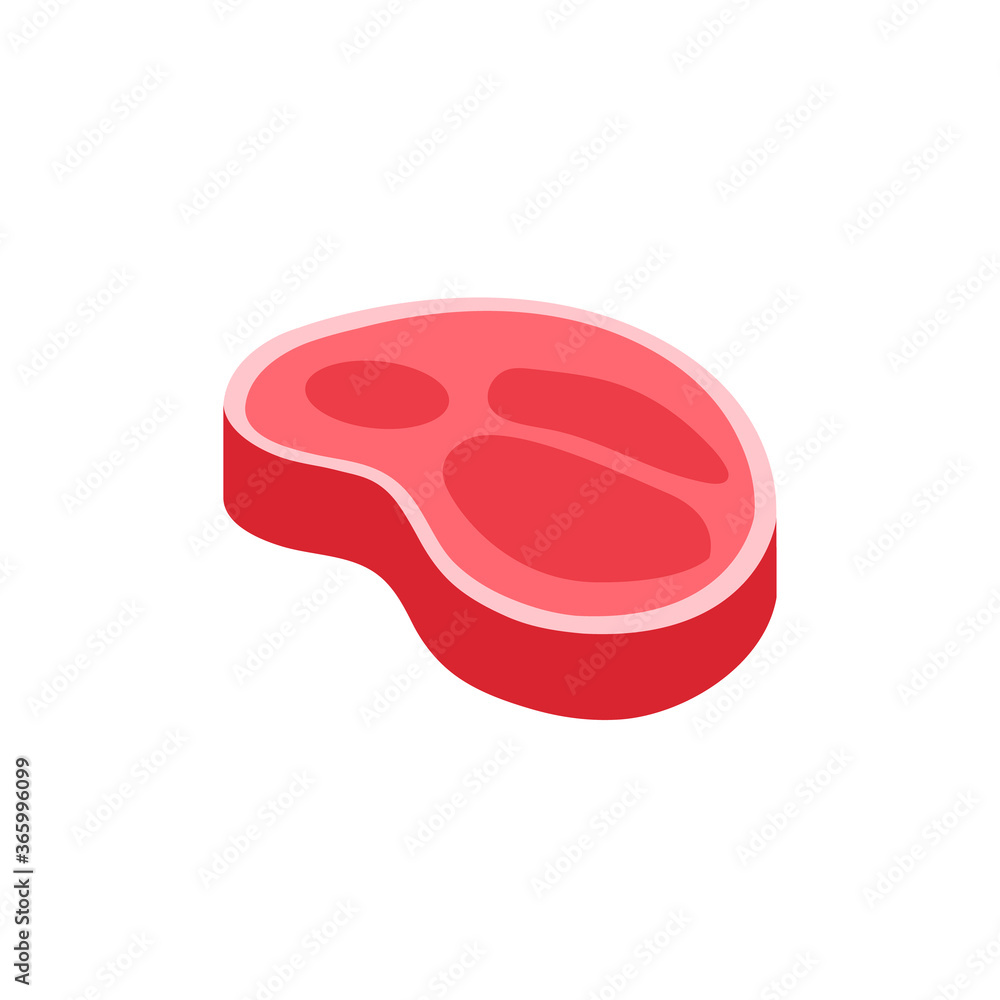 Meat flat, steak icon, vector illustration isolated on white background Meat flat, steak icon, vector illustration isolated on white background