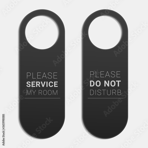 Hotel room door hanger. Do not disturb label