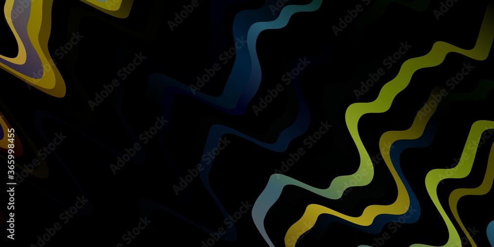 Dark Multicolor vector template with lines. Colorful illustration in abstract style with bent lines. Best design for your posters, banners.