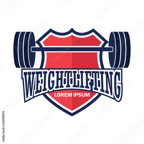 weight lifting logo with text space for your slogan tag line, vector illustration
