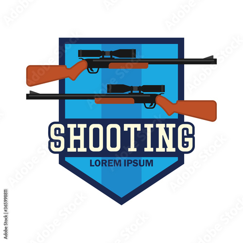 shooting logo with text space for your slogan tag line, vector illustration