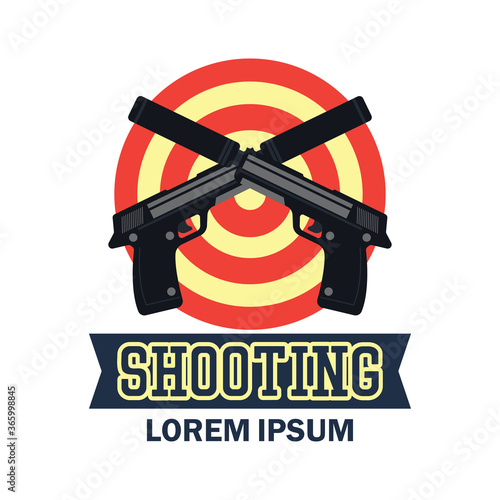 shooting logo with text space for your slogan tag line, vector illustration