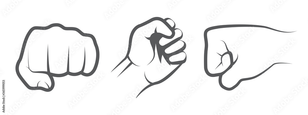 © ihorzigor - Hand punch icons on white background
