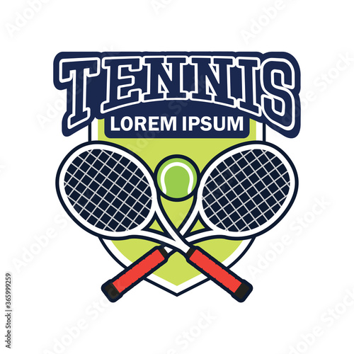 tennis court logo with text space for your slogan tag line, vector illustration