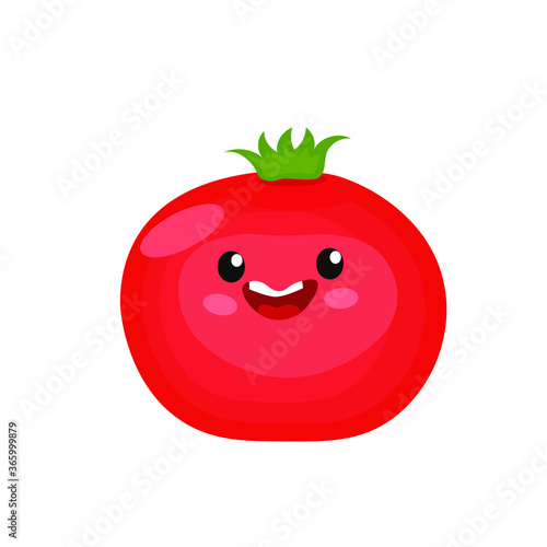 vector illustration with a tomato. vegetables icon. cartoon flat style. stickers
