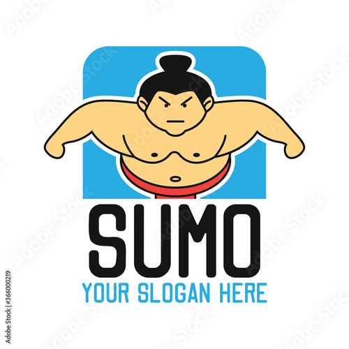 sumo icon with text space for your slogan tag line, vector illustration