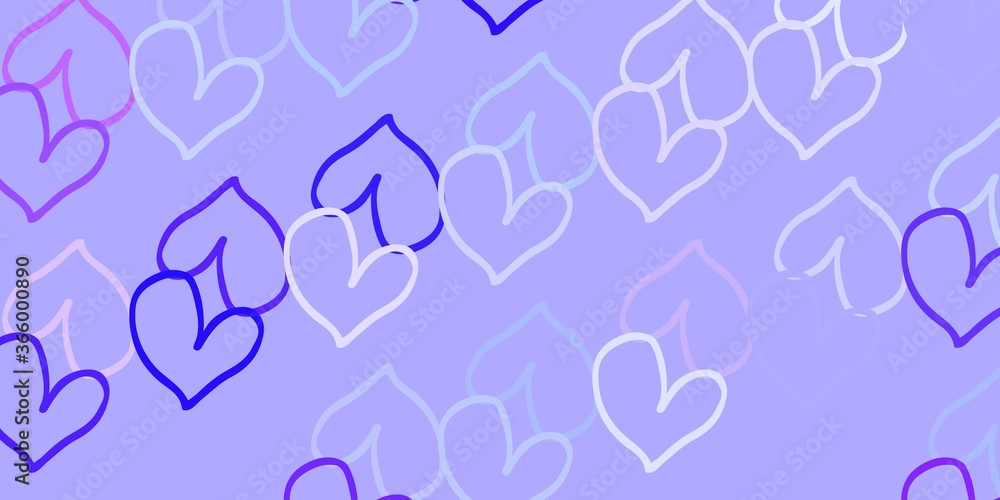 Light Purple vector background with hearts. Light Purple vector background with hearts.