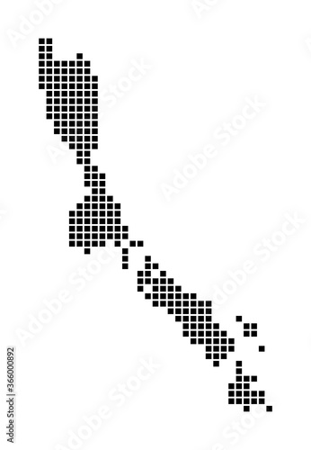 Losinj map. Map of Losinj in dotted style. Borders of the island filled with rectangles for your design. Vector illustration.