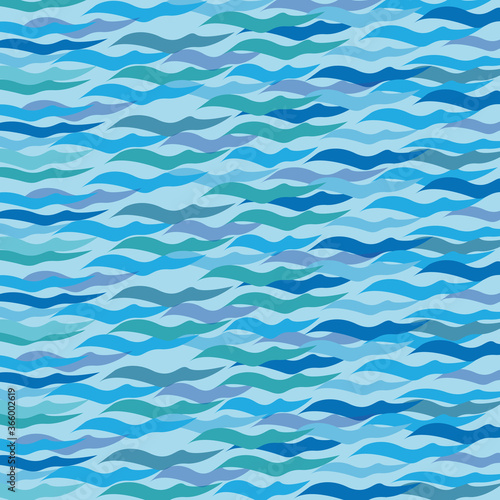 blue waves seamless pattern
