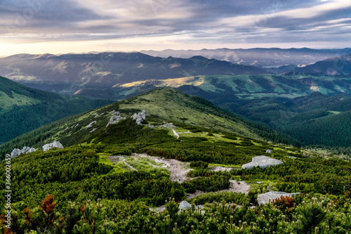 Sunset over Carpathians