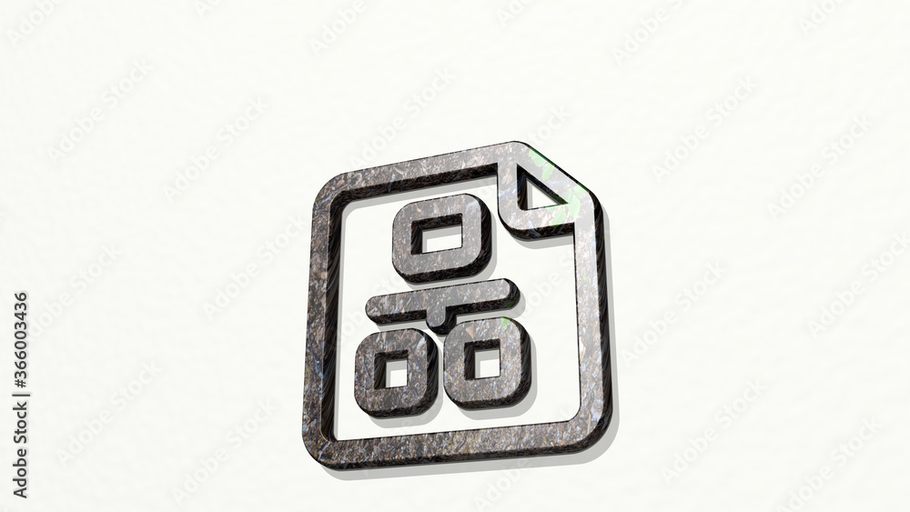 OFFICE FILE HIERARCHY ALTERNATE on the wall. 3D illustration of metallic sculpture over a white background with mild texture. business and businessman OFFICE FILE HIERARCHY ALTERNATE on the wall. 3D illustration of metallic sculpture over a white background with mild texture. business and businessman