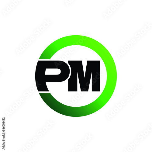 Letter PM monogram logo icon design vector