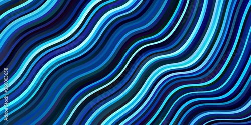 Light BLUE vector template with curved lines. Abstract illustration with bandy gradient lines. Pattern for commercials, ads.
